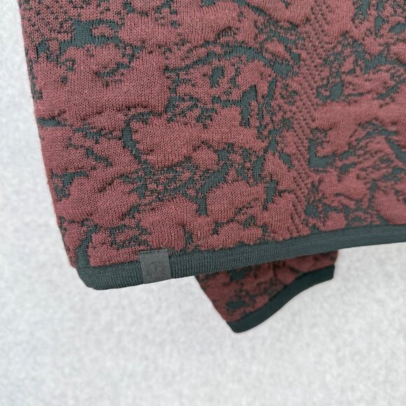 Lululemon Jacquard Multi-Texture Crew Neck Sweater Size 14 Red Merlot Black Wool - Picture 5 of 11